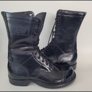 Georgia Boot Black Leather Pair A Trooper Mid Calf  Boots Unisex